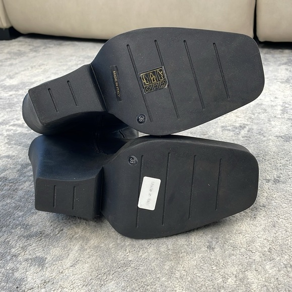 New Giaborghini Texan Knee High Western Boot Leather Stacked Platform Black 39 - Picture 13 of 16